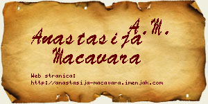 Anastasija Macavara vizit kartica